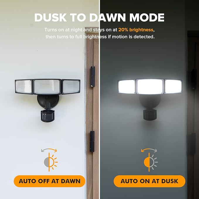 LUTEC 72W 7500LM LED Security Lights Motion Sensor Light Outdoor, 5000K Daylight - Image 5