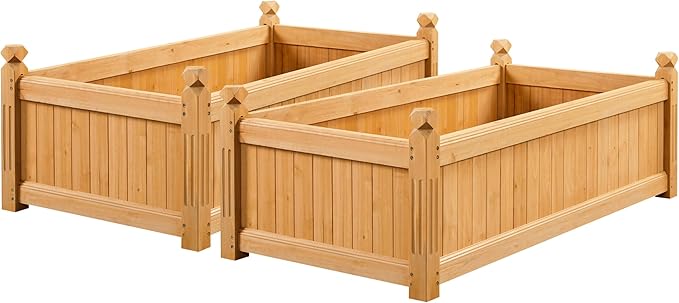 Yaheetech 46″ L × 23.5″ W × 16″ H Wooden Raised Garden Bed, Horticulture Wood by Yaheetech