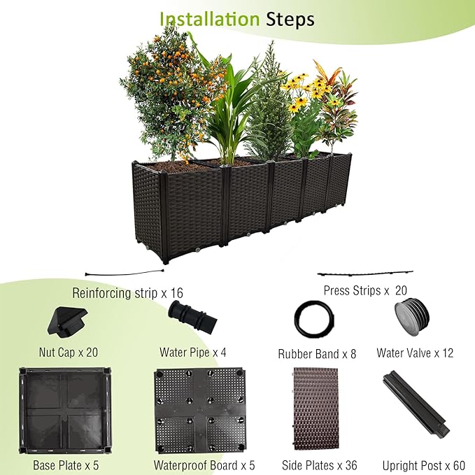 Large Planters for Outdoor Plants pots Elevated Garden Boxes Raised Garden Bed - Image 5