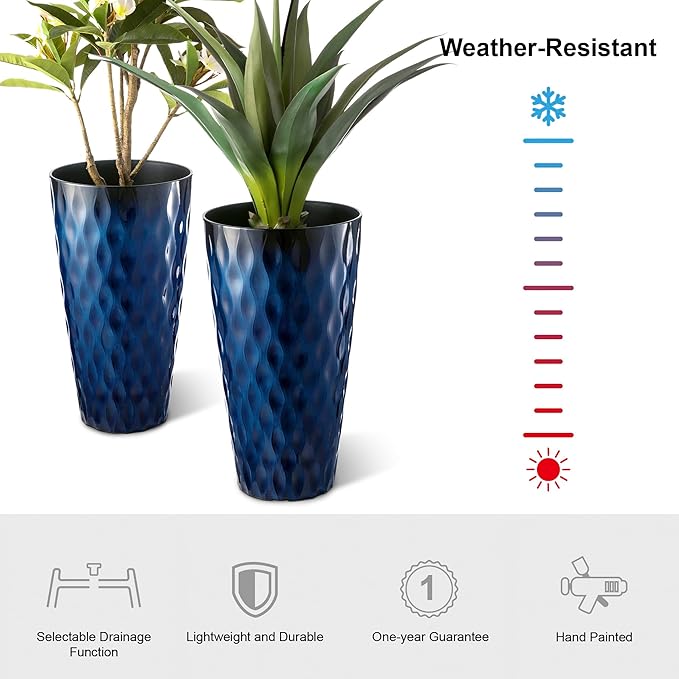 Glitzhome 23.75" H Tall Outdoor Planter, - Image 3
