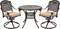 Grepatio 3 Piece Patio Bistro Set Outdoor Cast Aluminum Dining Set Patio Bistro by Takesyoutohaveawonderfullife