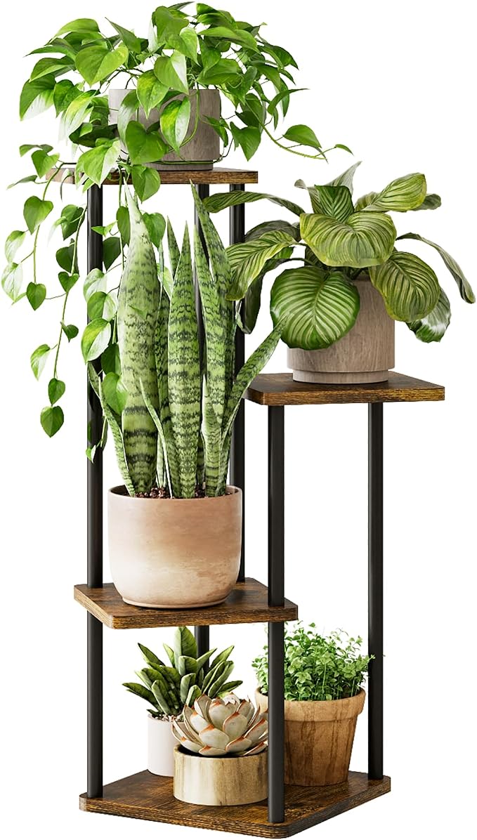 Tall Plant Stand Indoor 4 Tiered Plant Shelf by Gentingbro