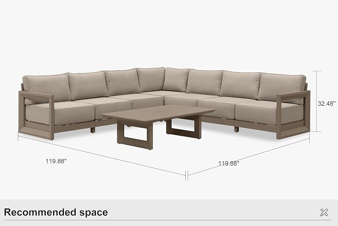 PURPLE LEAF Patio Furniture Set L-Shaped Outdoor Couch - Image 9