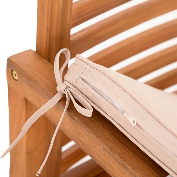 Sophia & William 2 Pieces Acacia Wood Patio Dining Chairs - Image 4