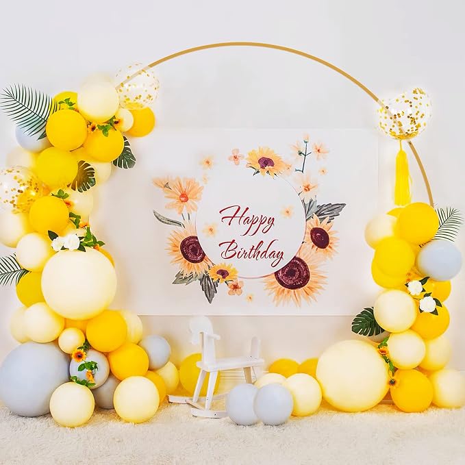 Wokceer Round Backdrop Stand 8FT Gold Wedding Arch Metal Circle Balloon Arch - Image 3