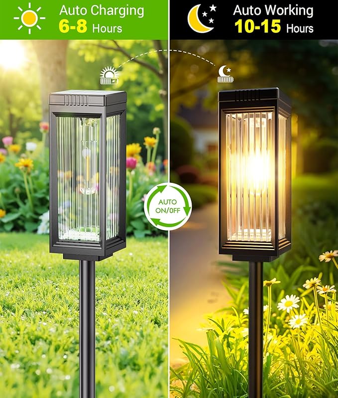 Solar Pathway Lights Outdoor, 8 Pack Upgraded Solar Lights Outdoor Waterproof - Image 3