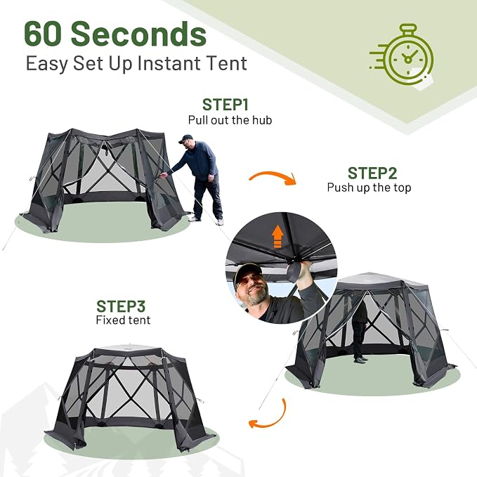 TIMBER RIDGE Easy Pop Up Gazebo Canopy Tent - Image 3
