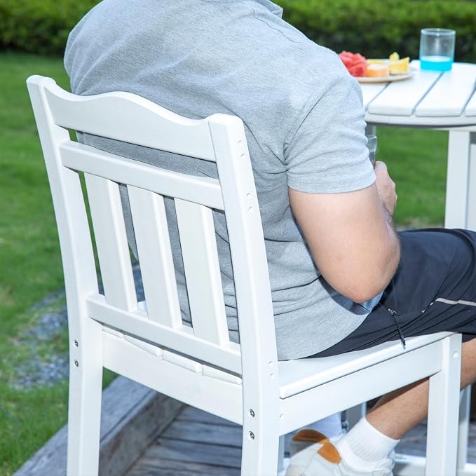 nalone Outdoor Bar Stools Set of 2, HDPE Tall Adirondack Chairs Bar Chairs - Image 5