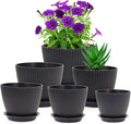 7/6.2/5.5/5/4.5/4 inch Flower Pots, 6 Pack Plant Pots by Meowell