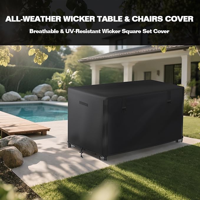 7 Piece Outdoor Bar Height Dining Set Cover - Image 7