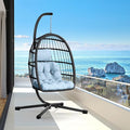 CHABATREE Egg Chair with Stand, Patio Rattan Wicker Hanging Swing Egg Chair by Unknown