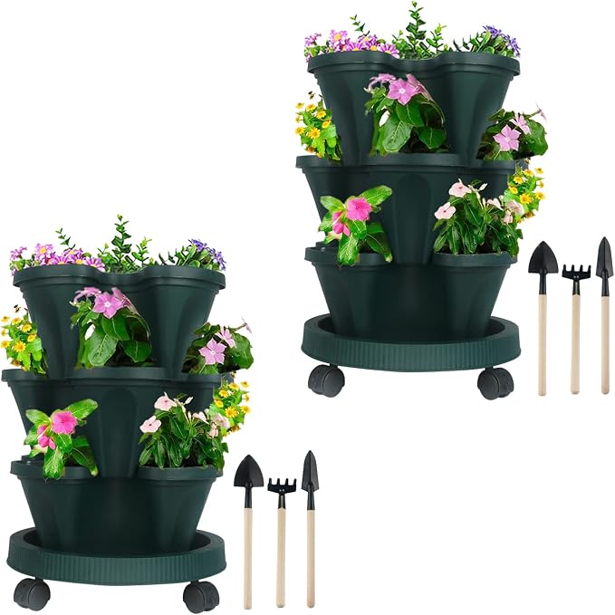 DUNCHATY Stackable Planter, Vertical Garden Planter by DUNCHATY
