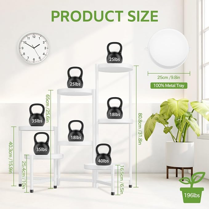 iDavosic.ly 7 Tier Large Plant Stand Indoor, 10 Inch Wide Tall Corner Metal - Image 4