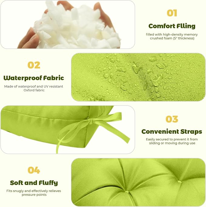 Porch Swing Cushions, Waterproof Patio Swing Cushions - Image 5