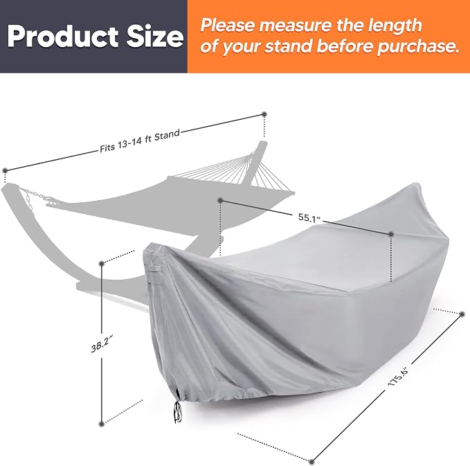 SUNCREAT Hammock Cover, Water-Resistant Polyester Hammock Stand Cover - Image 2