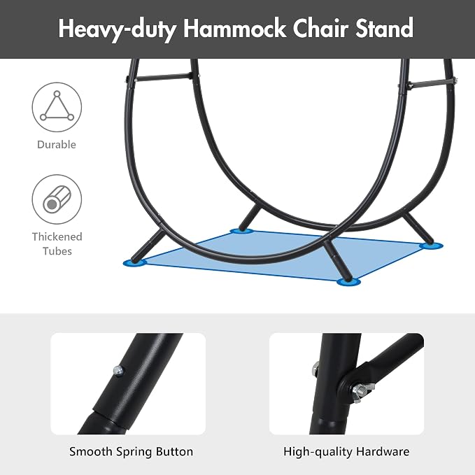 ANOW Hammock Swing with Stand Included, Outdoor Hanging Swing Chair with Stand - Image 5