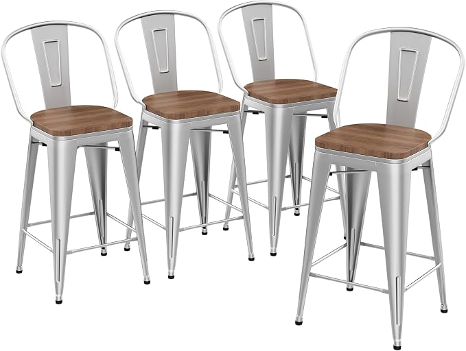 Yongqiang 30 inch Bar Stools Set of 4 Modern Farmhouse Bar Height Stools by lightupyourlife