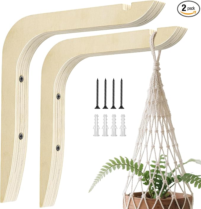 Wooden Plants Hanger, Plant Hangers Indoor Wall Mount, 8.58-Inch Hanging Plant by usion