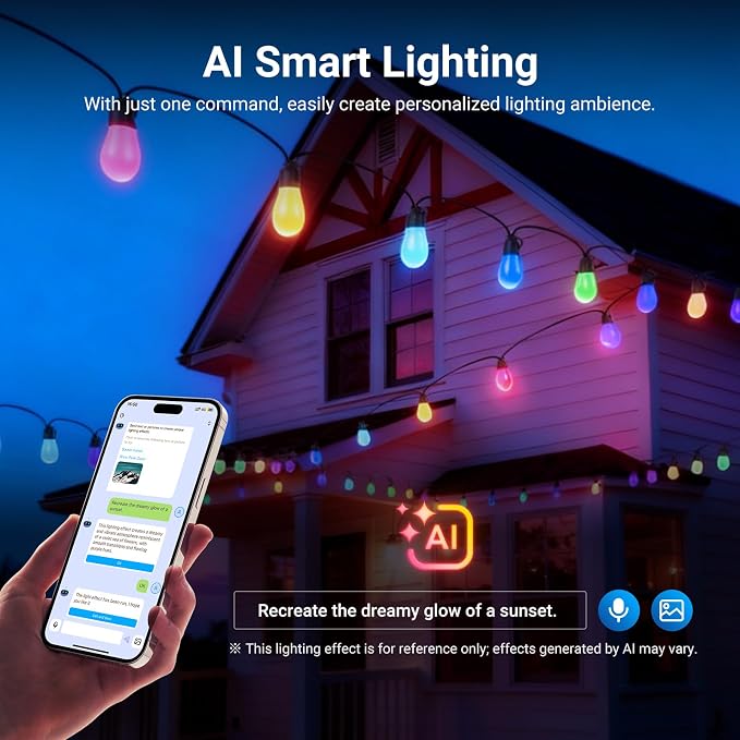 NEEWER 96ft Outdoor String Lights, App Control Smart AI RGBW Hanging Outside - Image 5