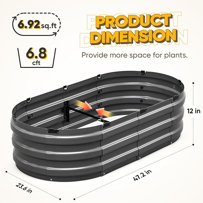 KING BIRD Raised Garden Bed Kit 2025 Upgraded 10-Minute Assembly Galvanized - Image 4