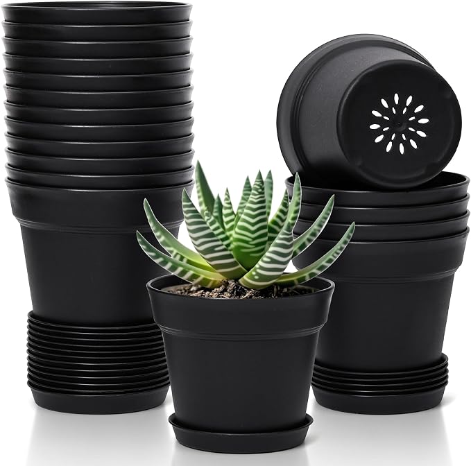 T4U Flower Pots 18-Pack, 5 Inch Plant Pot by T4U