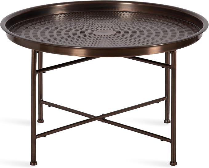 Kate and Laurel Mahdavi Modern Round Outdoor Coffee Table; 25 x 25 x 16; - Image 9