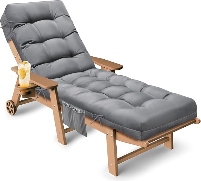 Outdoor Lounge Chair Cushion, Waterproof Chaise Lounge Cushions Replacement by Tycdiose