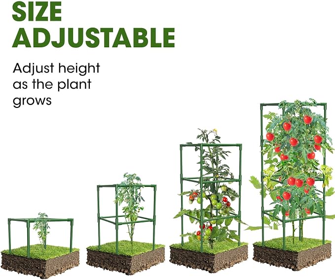 3 Pack Tomato Cages, Square Tomato Plant Stakes Support Cages Trellis - Image 2