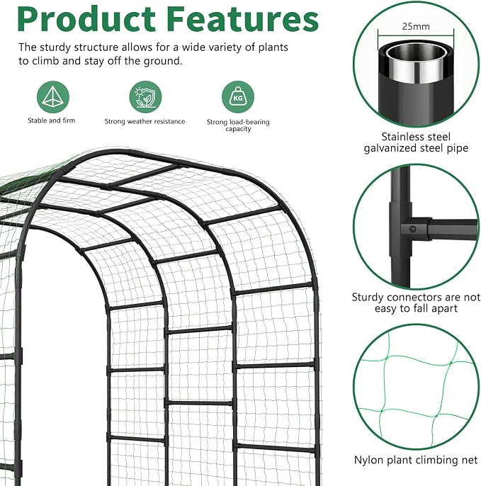 SUNYRISY Garden Arch Trellis for Climbing Plants Outdoor - Image 5