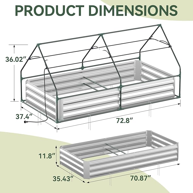 Raised Garden Bed with Self-Watering System, Galvanized Raised Beds - Image 4