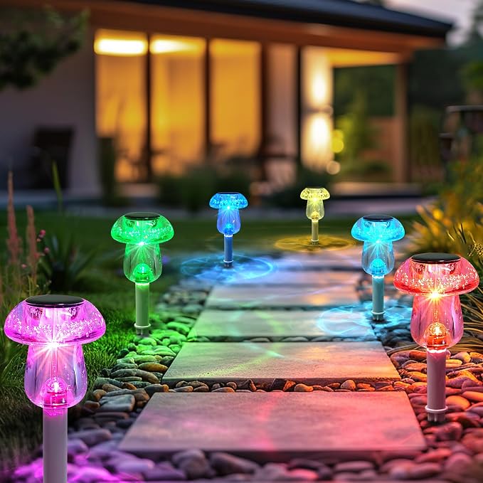 Solar Lights Outdoor, 8 Pack Mushroom Lights Outside Waterproof, Solar Powered - Image 4