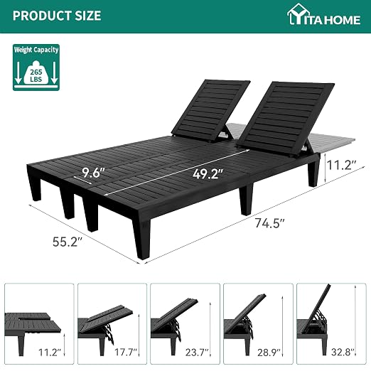 YITAHOME 2-in-1 Outdoor Chaise Lounge Chairs - Image 3