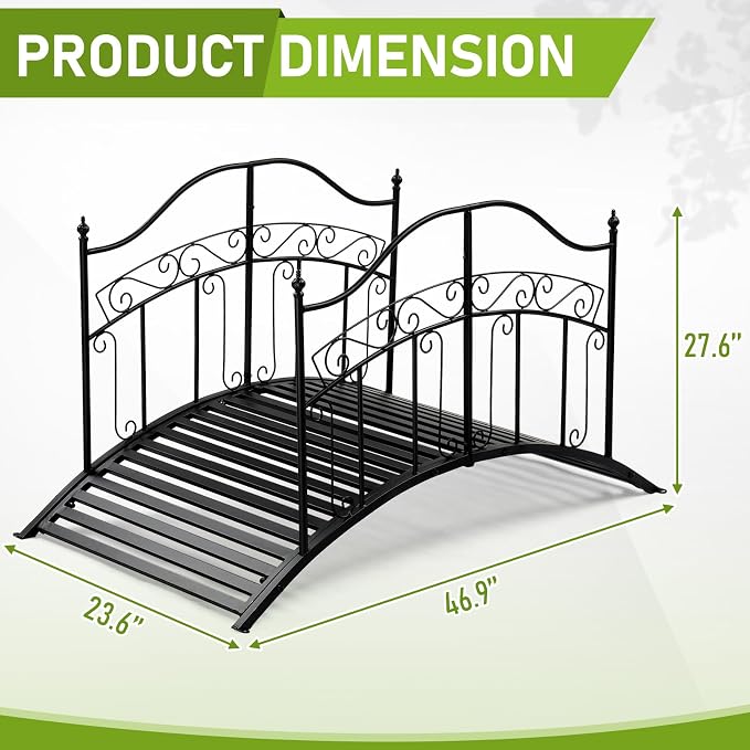 Outvita Metal Garden Bridge for Outdoor, Elegant Decorative Bridge - Image 2