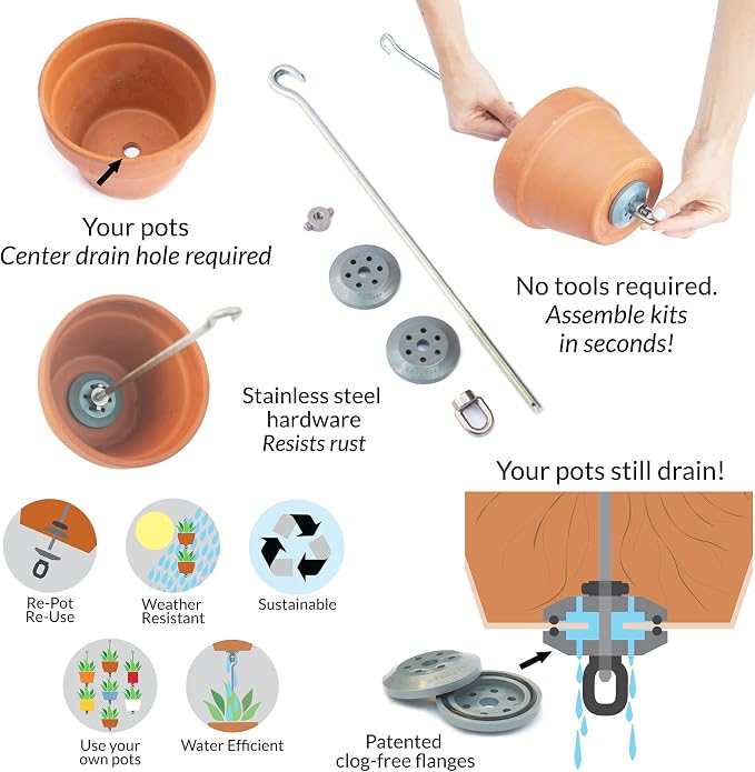 Two Pack, All-New Pot Hanging Kits + Accessories, Indoor/Outdoor, Build - Image 5