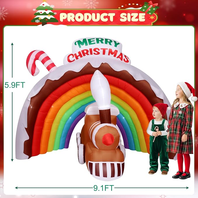 9FT Christmas Inflatables Rainbow Arch - Image 4