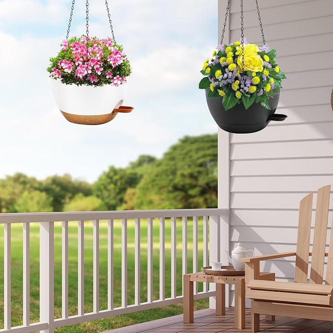 10 inch Hanging Planters for Indoor Plants, 3 Pack Self-Watering Hanging - Image 6
