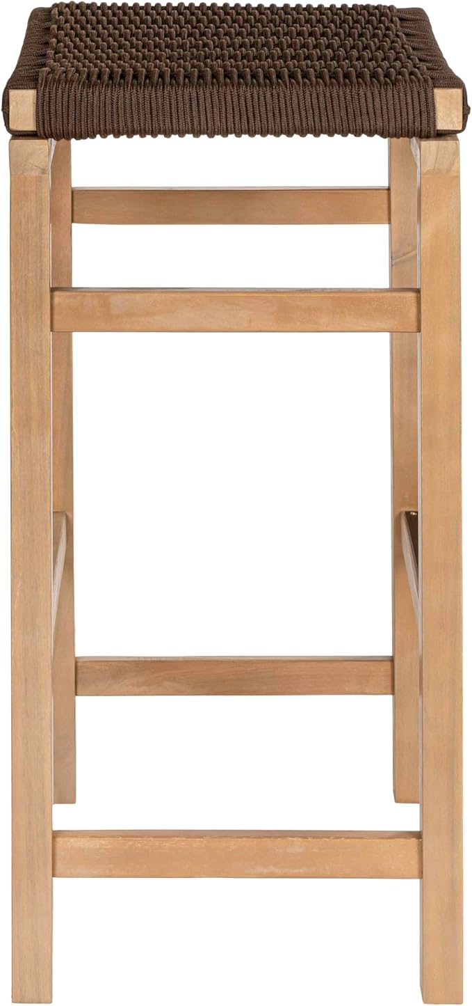JONATHAN Y BSL1201C-SET2 Armand 30" Modern Coastal Backless Acacia Wood Outdoor - Image 6