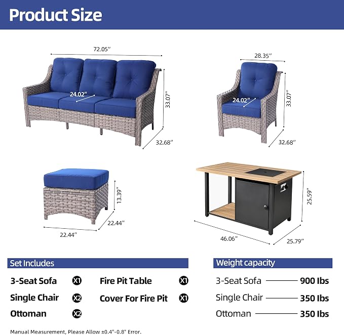 HOOOWOOO 6 Piece Patio Furniture Sets - Image 7