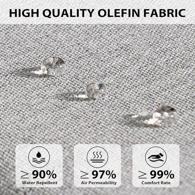 Sundale Outdoor Olefin Deep Seat Cushion Set of 2, Patio Chair Cushion and - Image 2