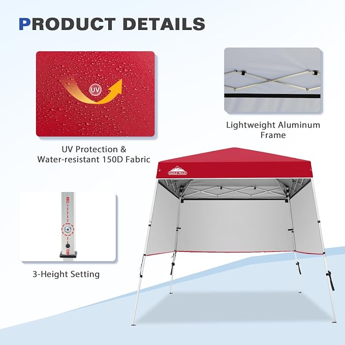 EAGLE PEAK Day Tripper 8x8 Aluminum Super-Lightweight Slant Leg Pop Up Canopy - Image 4