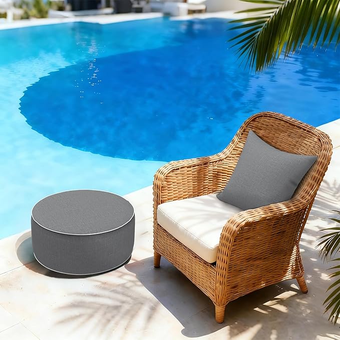 LVTXIII Outdoor/Indoor Inflatable Ottoman, Portable Round Pouf Ottoman - Image 6