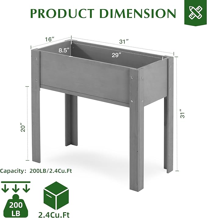 SoliWood Set of 2 Raised Garden Bed - Image 3