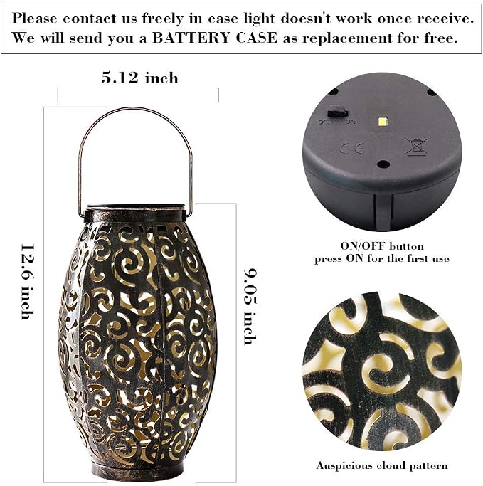 esgarden 2 Pack Upgraded 15 Lumens Outdoor Lanterns Gardening Gifts Patio Solar - Image 6