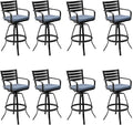 Pellebant 29.5" Outdoor Bar Stools Set of 8, Aluminum Swivel Patio Bar Height by Pellebant