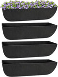 Riare 4 Pack 30 Inch Black Fabric Window Box Liners- Felt Square Trough Planter by Riare