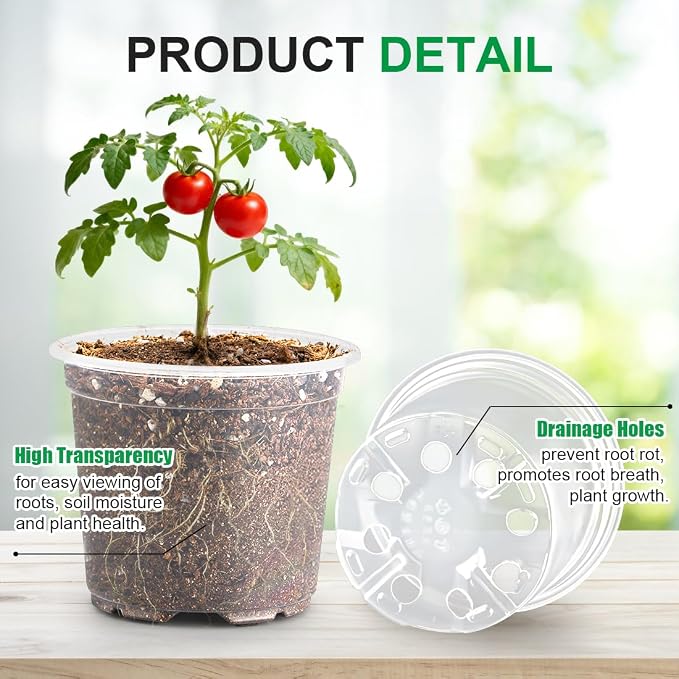 200 Pack 4 Inch Clear Plant pots - Image 3