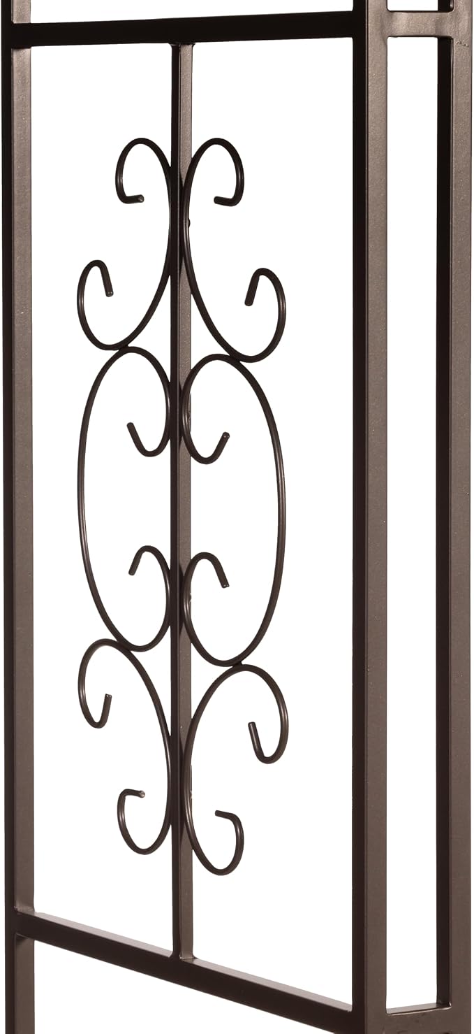 Plow & Hearth Arch Metal Outdoor Garden Arbor Montebello Gunmetal 7 Feet Tall - Image 6
