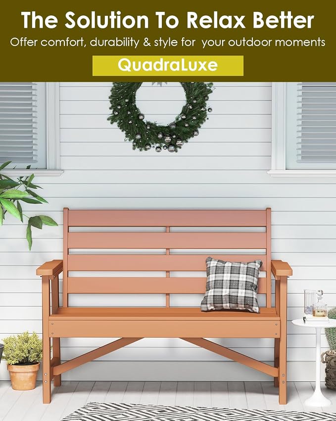 GREENVINES Outdoor Bench | 51.5’’ | HDPE | Garden Benches | Weatherproof | - Image 5