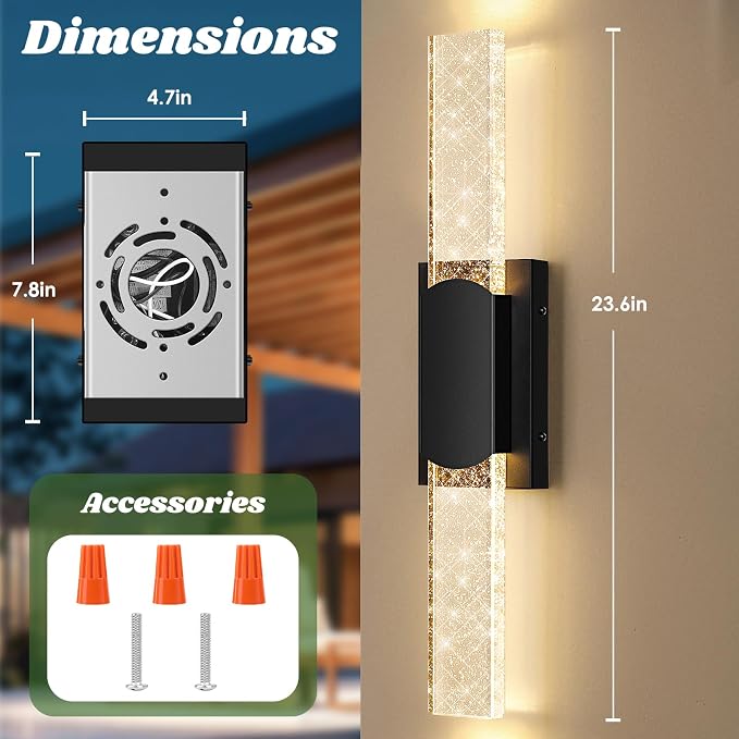 23.5in Large Size Outdoor Wall Light Fixtures - Image 6