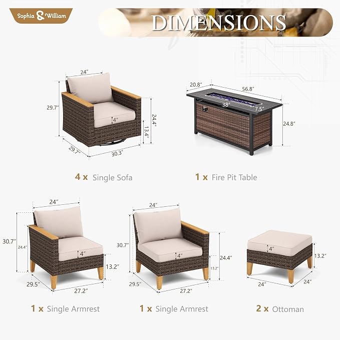 Sophia & William Patio Furniture Set - Image 7
